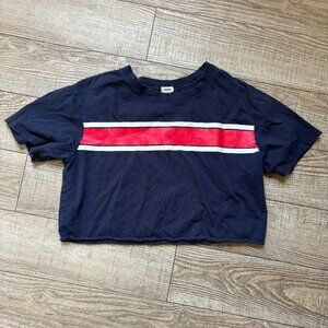 Navy Blue Garage Crop Top (Size Small)